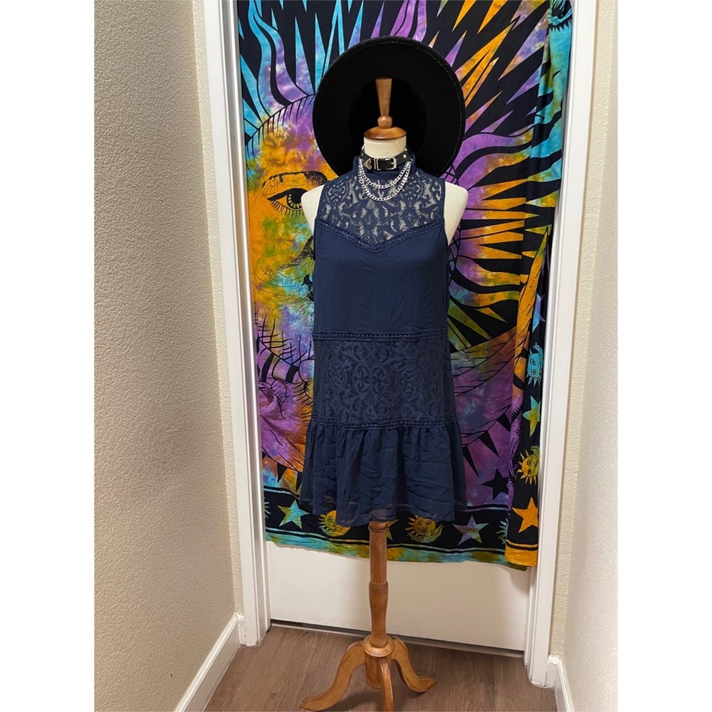 🌈 Lovely blue lace patchwork dress - Picture 8 of 10